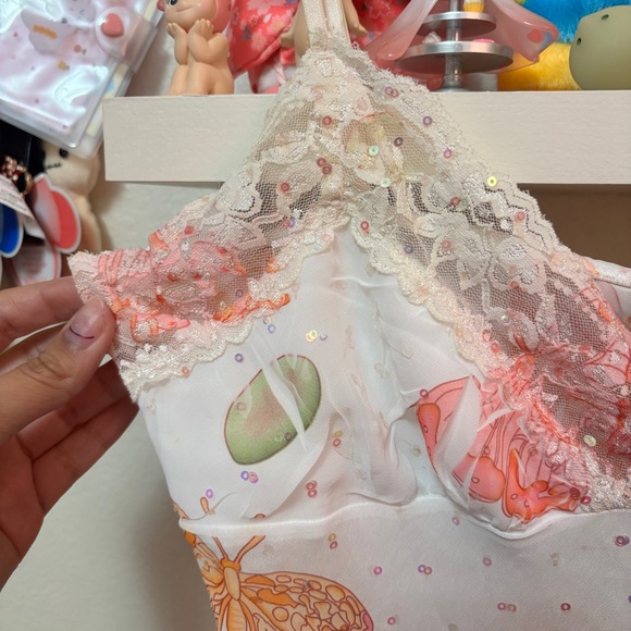 y2k wet seal butterfly sequin slip size large - Picture 3 of 10